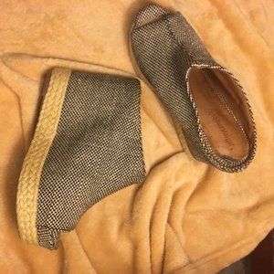 Jeffery Campbell 'Chic Black & White Canvas Wedge